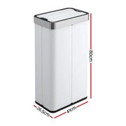 SportZone.co.nz Home & Garden > Kitchen Bins > Automatic Bins Devanti 70L Automatic Sensor Kitchen Bin – Touchless Smart Rubbish Bin - White Devanti 70L Automatic Sensor Kitchen Bin – Touchless Smart Rubbish Bin - White