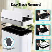SportZone.co.nz Home & Garden > Kitchen Bins > Automatic Bins Devanti 70L Automatic Sensor Kitchen Bin – Touchless Smart Rubbish Bin - White Devanti 70L Automatic Sensor Kitchen Bin – Touchless Smart Rubbish Bin - White
