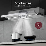 Devanti 900mm Range Hood 90cm Slide out Rangehood Stainless Steel by SportZone.co.nz