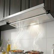 Devanti 900mm Range Hood 90cm Slide out Rangehood Stainless Steel by SportZone.co.nz