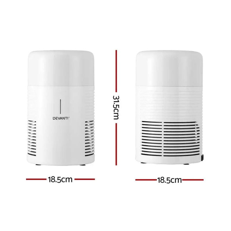 Devanti Air Purifier HEPA Filter Home Purifiers Dust Sensor PM2.5 Remover by SportZone.co.nz