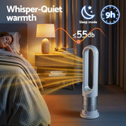 SportZone.co.nz Appliances > Heaters > Electric Heaters Devanti Bladeless Tower Fan Heater and Cooler 2in1 Portable Oscillation Fan for Bedroom Room Office Use White Devanti Bladeless Tower Fan Heater and Cooler 2in1 Portable Oscillation Fan for Bedroom Room Office Use White