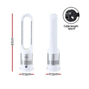 SportZone.co.nz Appliances > Heaters > Electric Heaters Devanti Bladeless Tower Fan Heater and Cooler 2in1 Portable Oscillation Fan for Bedroom Room Office Use White Devanti Bladeless Tower Fan Heater and Cooler 2in1 Portable Oscillation Fan for Bedroom Room Office Use White