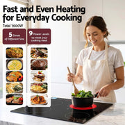 SportZone.co.nz Appliances > Kitchen Appliances > Cooktops & Stoves Devanti Ceramic Cooktop 5 Cooking Zone 4 Electric Hobs Touch Control 7600W Black Devanti Ceramic Cooktop 5 Cooking Zone 4 Electric Hobs Touch Control 7600W Black