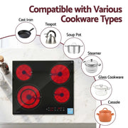 SportZone.co.nz Appliances > Kitchen Appliances > Cooktops & Stoves Devanti Ceramic Cooktop 5 Cooking Zone 4 Electric Hobs Touch Control 7600W Black Devanti Ceramic Cooktop 5 Cooking Zone 4 Electric Hobs Touch Control 7600W Black