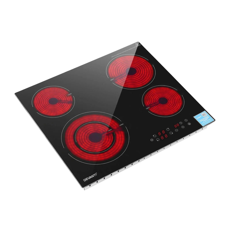 SportZone.co.nz Appliances > Kitchen Appliances > Cooktops & Stoves Devanti Ceramic Cooktop 5 Cooking Zone 4 Electric Hobs Touch Control 7600W Black Devanti Ceramic Cooktop 5 Cooking Zone 4 Electric Hobs Touch Control 7600W Black
