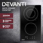 Devanti Electric Ceramic Cooktop 30cm by SportZone.co.nz