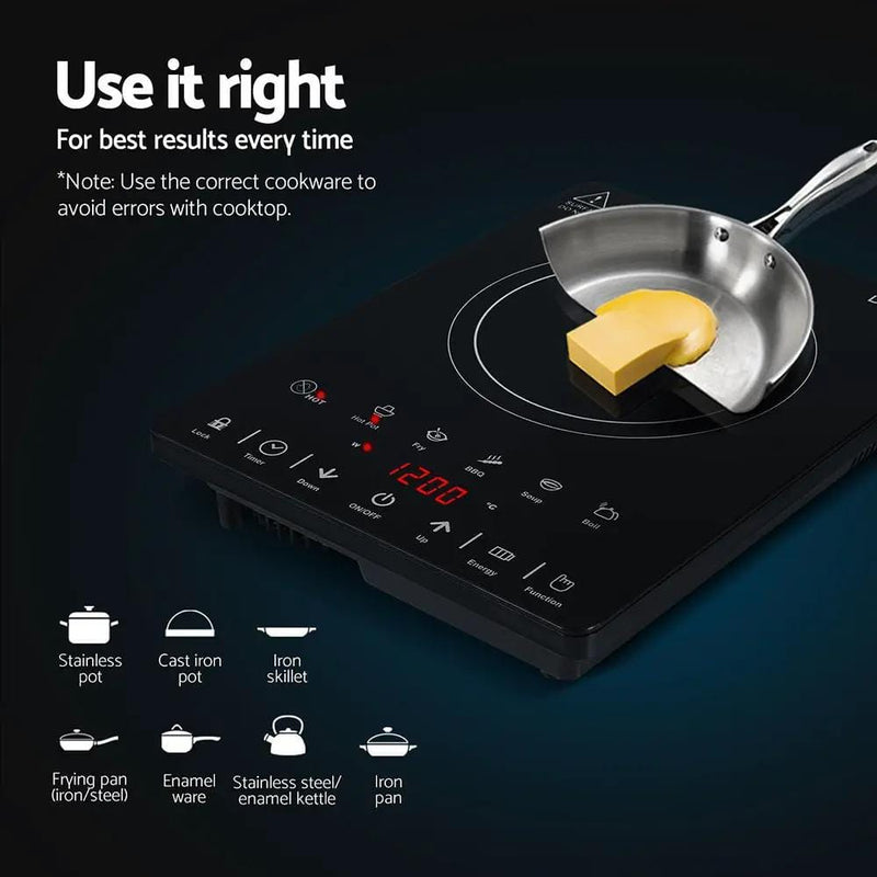 Devanti Electric Ceramic Cooktop 30cm by SportZone.co.nz