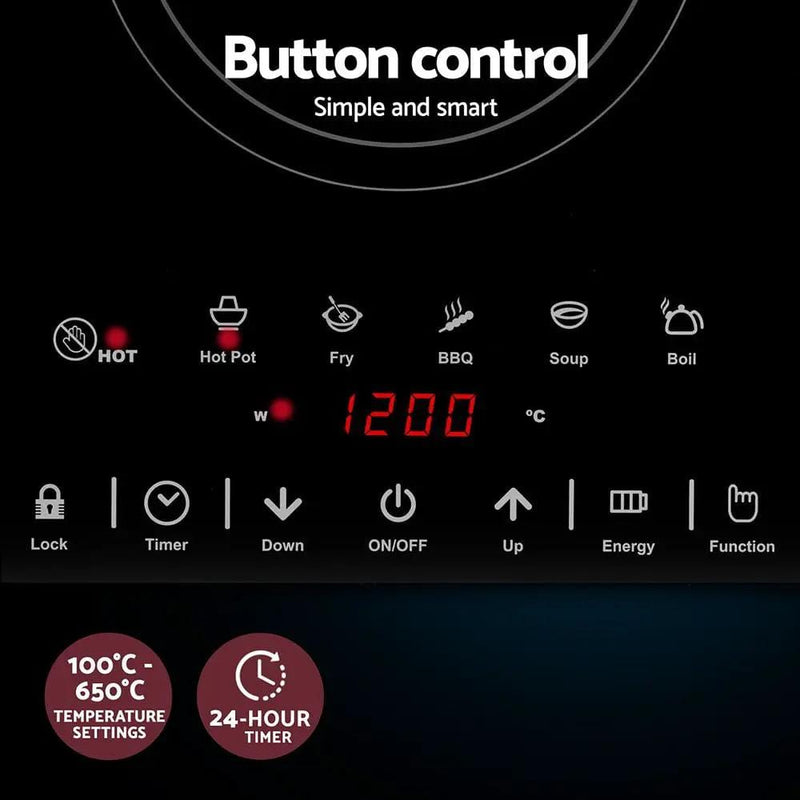 Devanti Electric Ceramic Cooktop 30cm by SportZone.co.nz