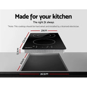 Devanti Electric Ceramic Cooktop 30cm by SportZone.co.nz