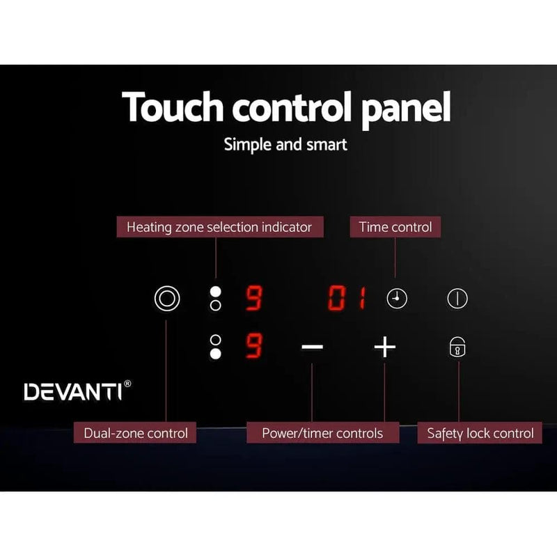 Devanti Electric Ceramic Cooktop 30cm by SportZone.co.nz