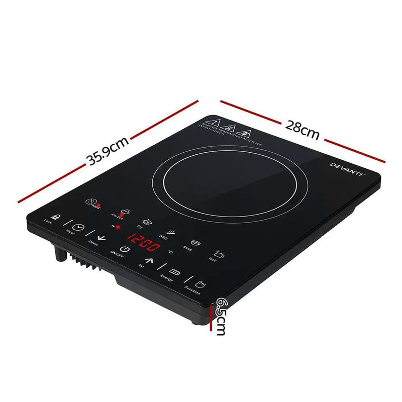 Devanti Electric Ceramic Cooktop 30cm by SportZone.co.nz
