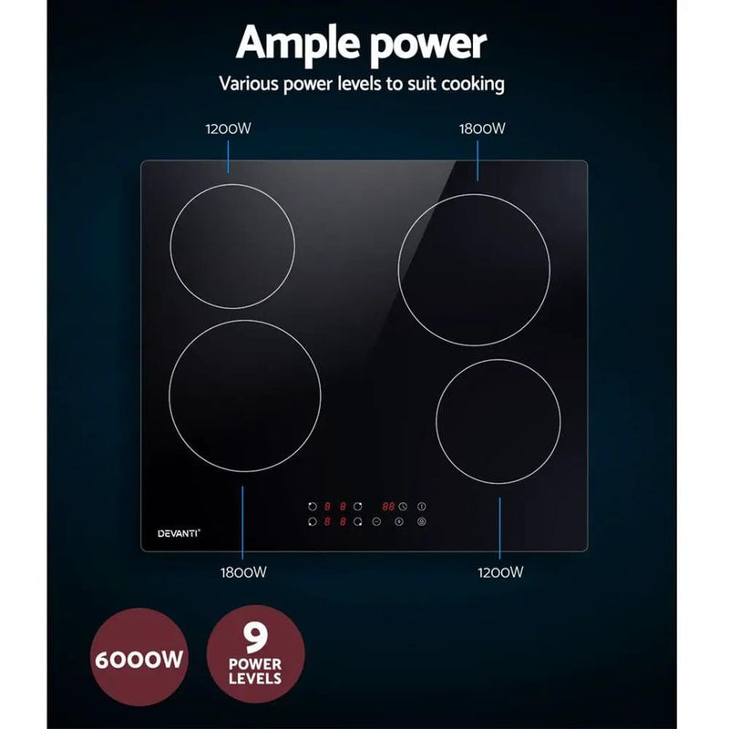 SportZone.co.nz Appliances > Kitchen Appliances > Cooktops & Stoves Devanti Electric Ceramic Cooktop 60cm Touch Control Devanti Electric Ceramic Cooktop 60cm Touch Control