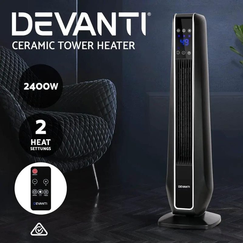 SportZone.co.nz Appliances > Heaters Devanti Electric Ceramic Tower Heater 2400W Devanti Electric Ceramic Tower Heater 2400W
