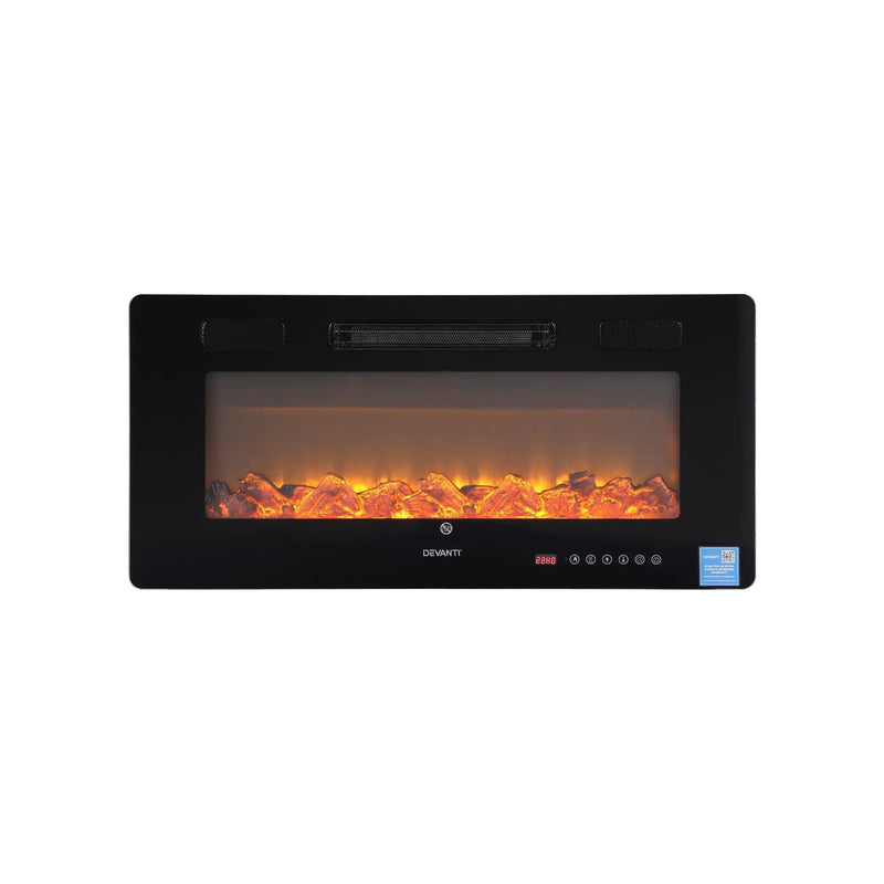 SportZone.co.nz Appliances > Heaters > Electric Heaters Devanti Electric Fireplace Fire Heater Wall Mounted Insert 3D Flame 1800W Remote Control Devanti Electric Fireplace Fire Heater Wall Mounted Insert 3D Flame 1800W Remote Control