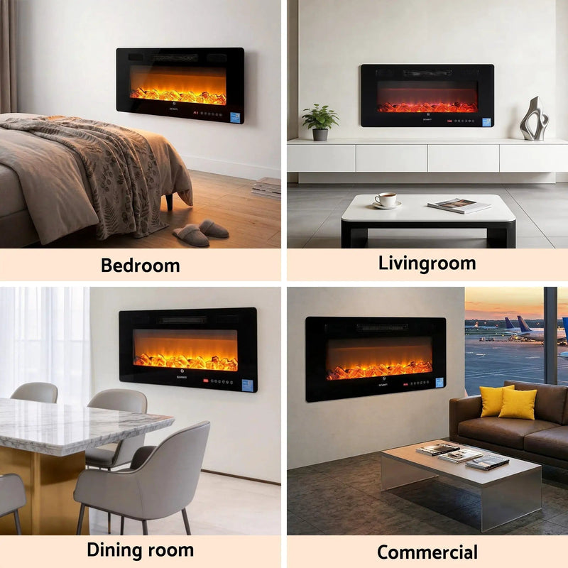 SportZone.co.nz Appliances > Heaters > Electric Heaters Devanti Electric Fireplace Fire Heater Wall Mounted Insert 3D Flame 1800W Remote Control Devanti Electric Fireplace Fire Heater Wall Mounted Insert 3D Flame 1800W Remote Control