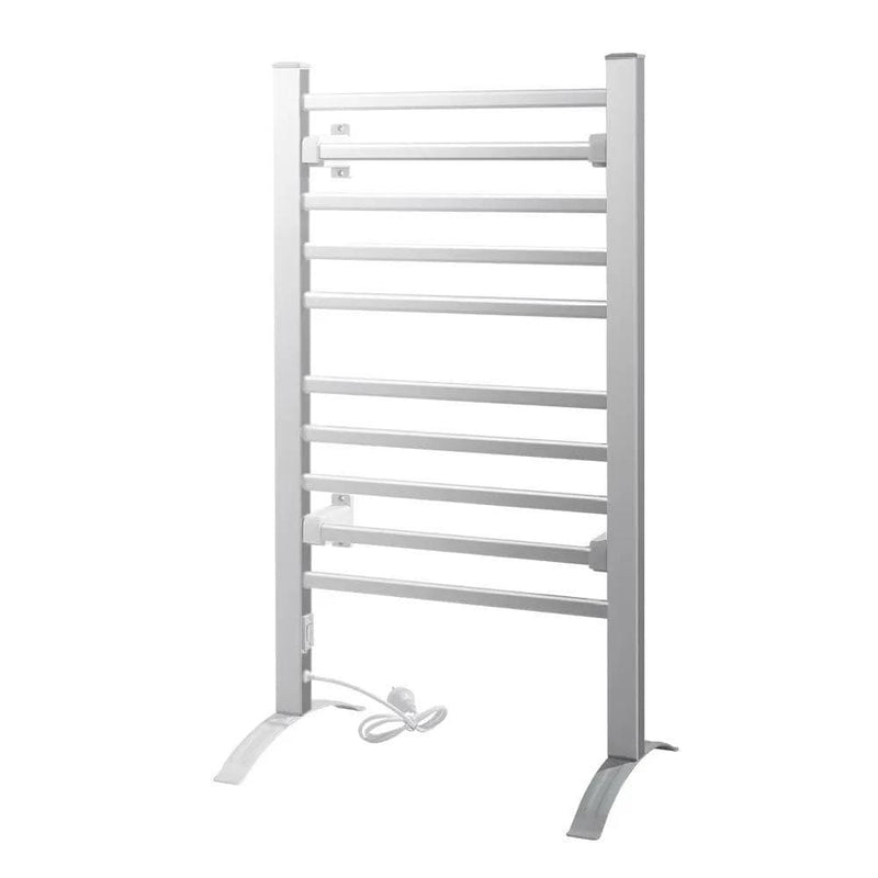 Devanti Electric Heated Towel Rail Rack 10 Bars Freestanding Clothes Dry Warmer by SportZone.co.nz