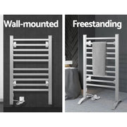 Devanti Electric Heated Towel Rail Rack 10 Bars Freestanding Clothes Dry Warmer by SportZone.co.nz