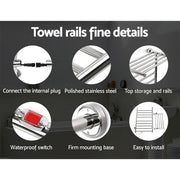 SportZone.co.nz Home & Garden > Laundry & Cleaning > Drying Racks & Hangers Devanti Electric Heated Towel Rail Rack 14 Bars Wall Mounted Clothes Dry Warmer Devanti Electric Heated Towel Rail Rack 14 Bars Wall Mounted Clothes Dry Warmer