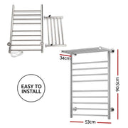 SportZone.co.nz Home & Garden > Laundry & Cleaning > Drying Racks & Hangers Devanti Electric Heated Towel Rail Rack 14 Bars Wall Mounted Clothes Dry Warmer Devanti Electric Heated Towel Rail Rack 14 Bars Wall Mounted Clothes Dry Warmer