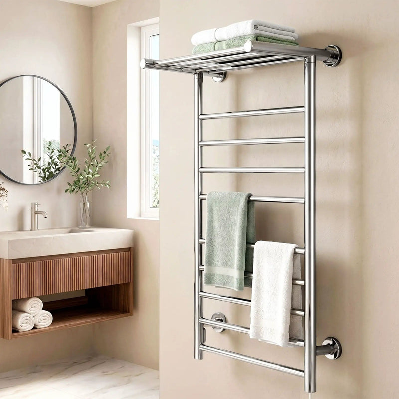 SportZone.co.nz Home & Garden > Laundry & Cleaning > Drying Racks & Hangers Devanti Electric Heated Towel Rail Rack 14 Bars Wall Mounted Clothes Dry Warmer Devanti Electric Heated Towel Rail Rack 14 Bars Wall Mounted Clothes Dry Warmer