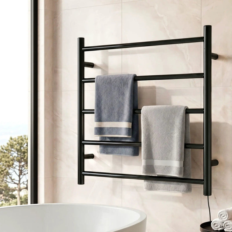 Devanti Electric Heated Towel Rail Rack 5 Bars Wall Mounted Clothes Dry Warmer by SportZone.co.nz