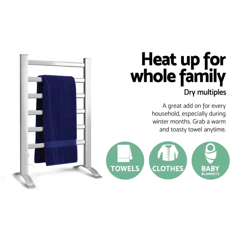 SportZone.co.nz Home & Garden > Laundry & Cleaning > Drying Racks & Hangers Devanti Electric Heated Towel Rail Rack 6 Bars Freestanding Clothes Dry Warmer Devanti Electric Heated Towel Rail Rack 6 Bars Freestanding Clothes Dry Warmer