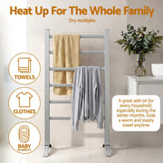 SportZone.co.nz Home & Garden > Laundry & Cleaning > Drying Racks & Hangers Devanti Electric Heated Towel Rail Rack 6 Bars Freestanding Clothes Dry Warmer Devanti Electric Heated Towel Rail Rack 6 Bars Freestanding Clothes Dry Warmer