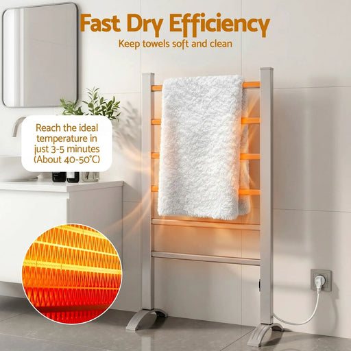 SportZone.co.nz Home & Garden > Laundry & Cleaning > Drying Racks & Hangers Devanti Electric Heated Towel Rail Rack 6 Bars Freestanding Clothes Dry Warmer Devanti Electric Heated Towel Rail Rack 6 Bars Freestanding Clothes Dry Warmer