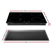 SportZone.co.nz Appliances > Kitchen Appliances > Cooktops & Stoves Devanti Electric Induction Cooktop 70cm Ceramic 4 Zones Stove Cook Top Hot Plate 7000W Devanti Electric Induction Cooktop 70cm Ceramic 4 Zones Stove Cook Top Hot Plate 7000W