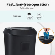 Devanti Electric Paper Shredder for Home Office 10 A4 Paper Sheet Cross-Cut Paper by SportZone.co.nz