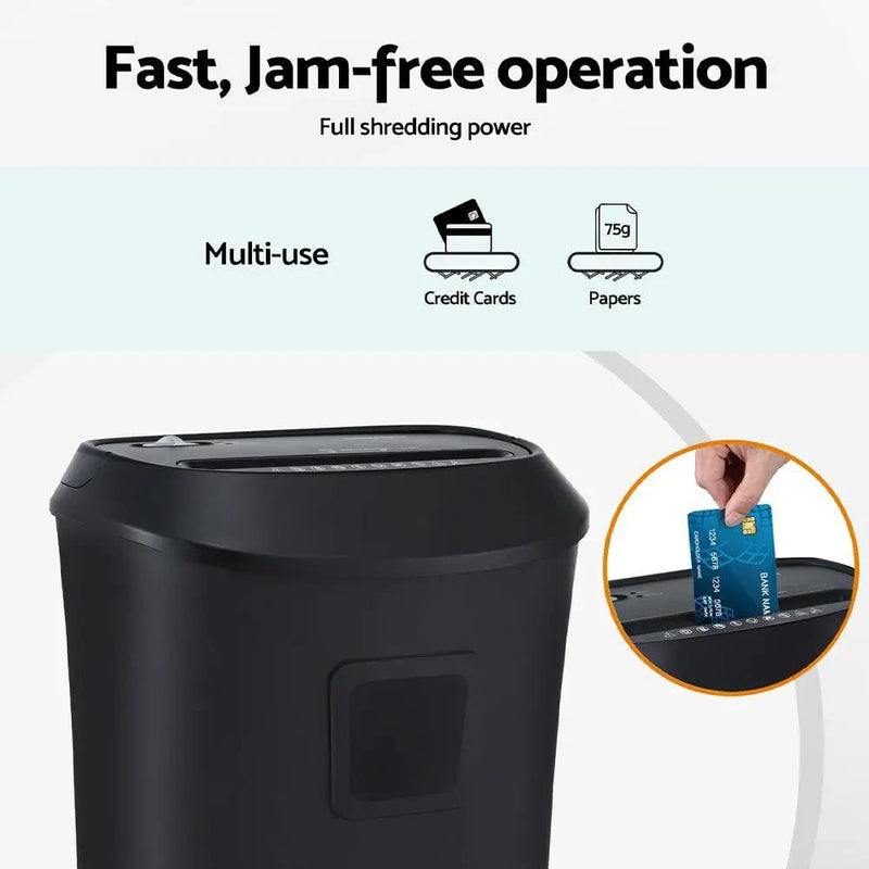 Devanti Electric Paper Shredder for Home Office 10 A4 Paper Sheet Cross-Cut Paper by SportZone.co.nz