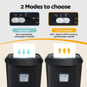 Devanti Electric Paper Shredder for Home Office 10 A4 Paper Sheet Cross-Cut Paper by SportZone.co.nz