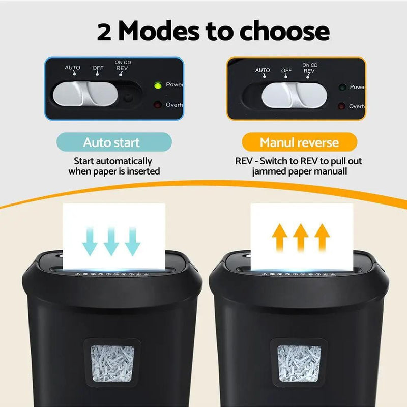 Devanti Electric Paper Shredder for Home Office 10 A4 Paper Sheet Cross-Cut Paper by SportZone.co.nz