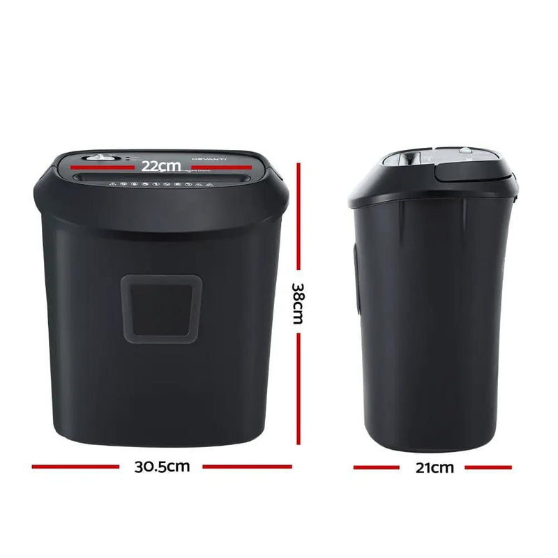 Devanti Electric Paper Shredder for Home Office 10 A4 Paper Sheet Cross-Cut Paper by SportZone.co.nz