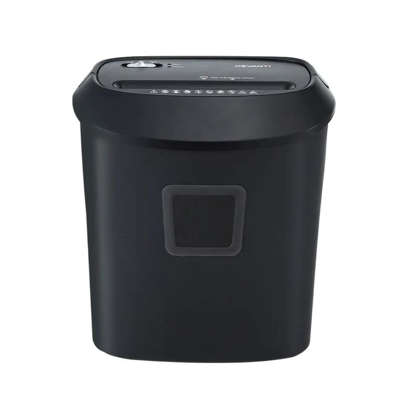 Devanti Electric Paper Shredder for Home Office 10 A4 Paper Sheet Cross-Cut Paper by SportZone.co.nz