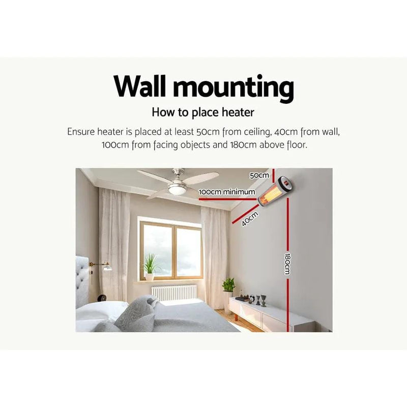 SportZone.co.nz Appliances > Heaters > Electric Heaters Devanti 2000W Electric Strip Heater Radiant Wall Heater Devanti 2000W Electric Strip Heater Radiant Wall