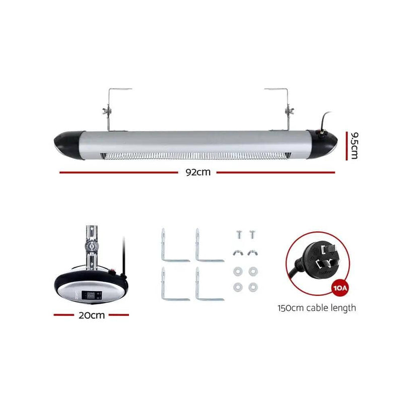 SportZone.co.nz Appliances > Heaters > Electric Heaters Devanti 2000W Electric Strip Heater Radiant Wall Heater Devanti 2000W Electric Strip Heater Radiant Wall