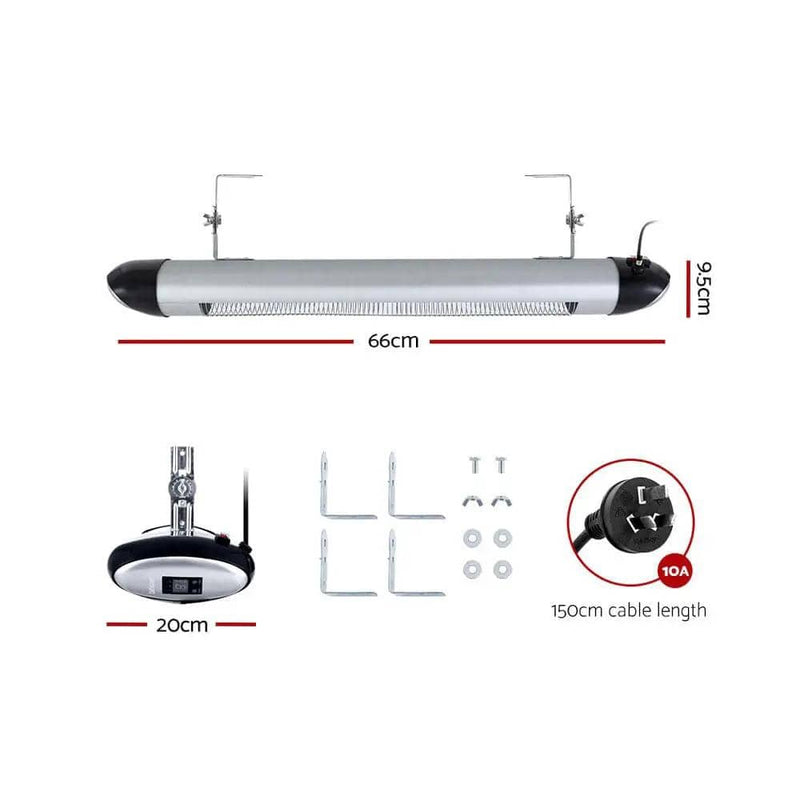 SportZone.co.nz Appliances > Heaters Devanti 1500W Infrared Electric Strip Heater Radiant Heater Devanti 1500W Infrared Electric Strip Heater