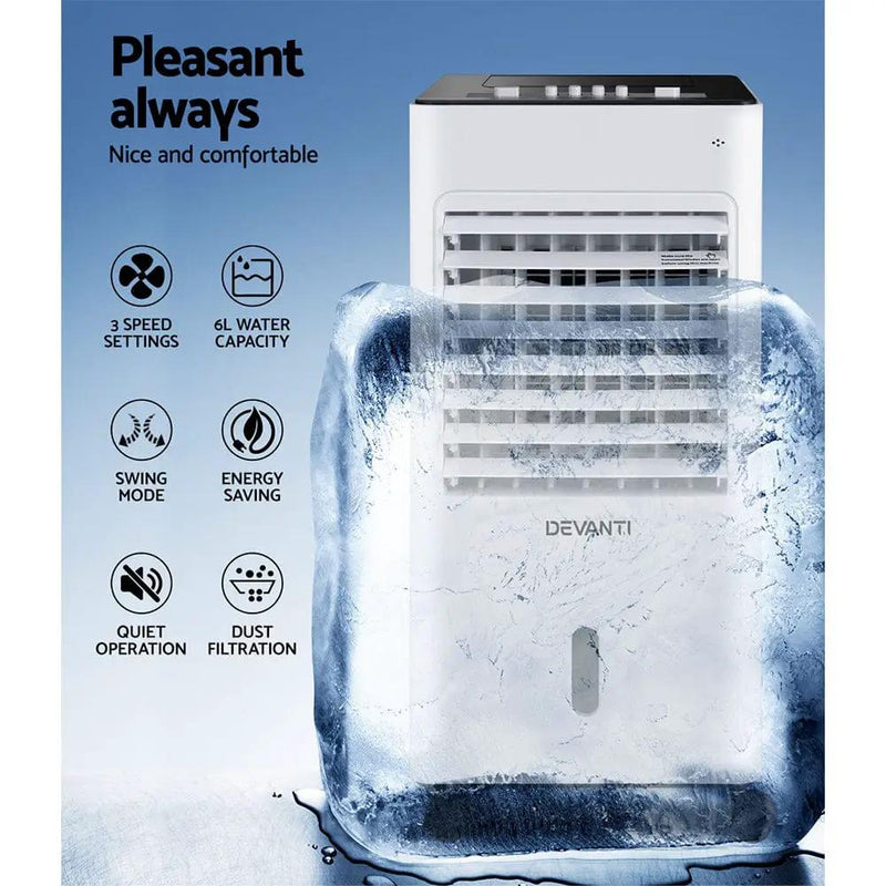 Devanti Evaporative Air Cooler Conditioner 6L by SportZone.co.nz
