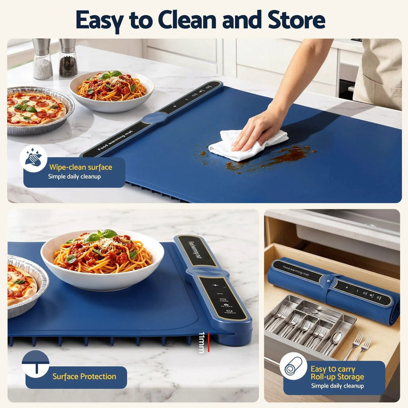 SportZone.co.nz Appliances > Kitchen Appliances > Food Warmers & Chafing Dishes Devanti 80cm Food Warming Mat Electric Buffet Warmer Roll Up Tray Blue Devanti 80cm Food Warming Mat Buffet Warmer Blue