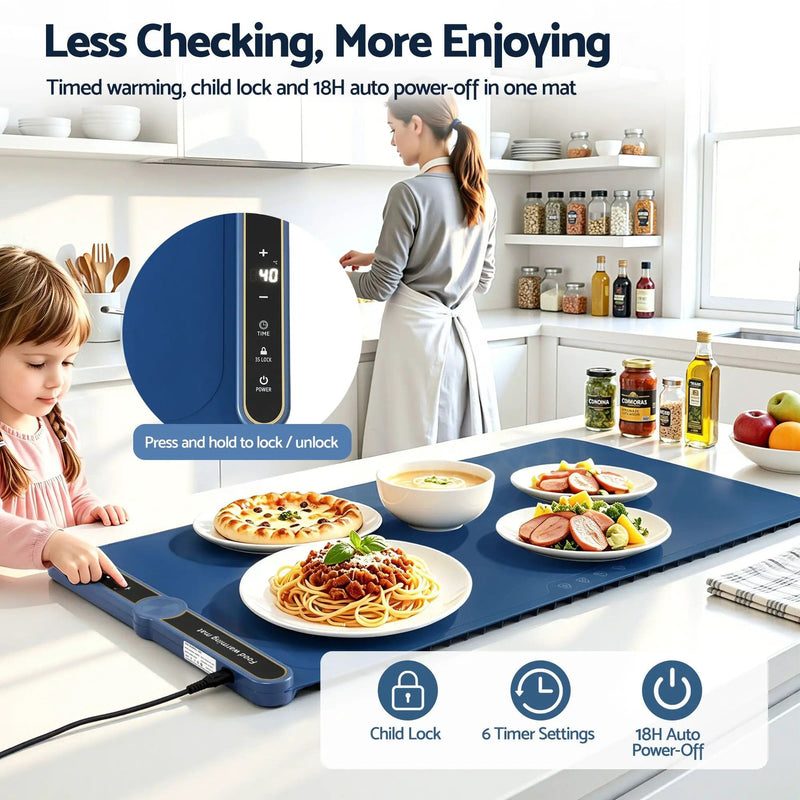 SportZone.co.nz Appliances > Kitchen Appliances > Food Warmers & Chafing Dishes Devanti 80cm Food Warming Mat Electric Buffet Warmer Roll Up Tray Blue Devanti 80cm Food Warming Mat Buffet Warmer Blue