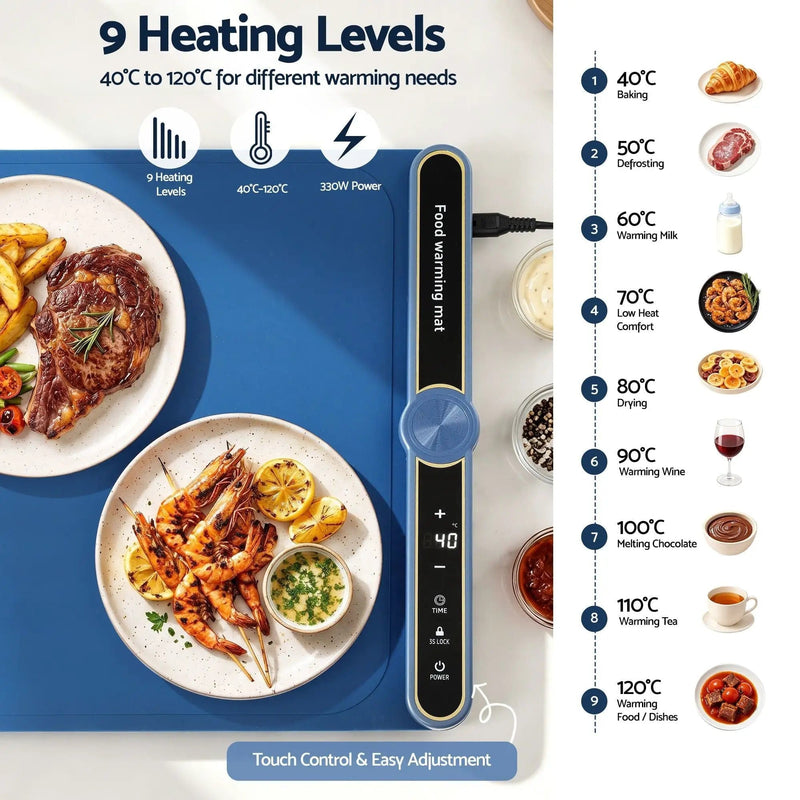 SportZone.co.nz Appliances > Kitchen Appliances > Food Warmers & Chafing Dishes Devanti 80cm Food Warming Mat Electric Buffet Warmer Roll Up Tray Blue Devanti 80cm Food Warming Mat Buffet Warmer Blue