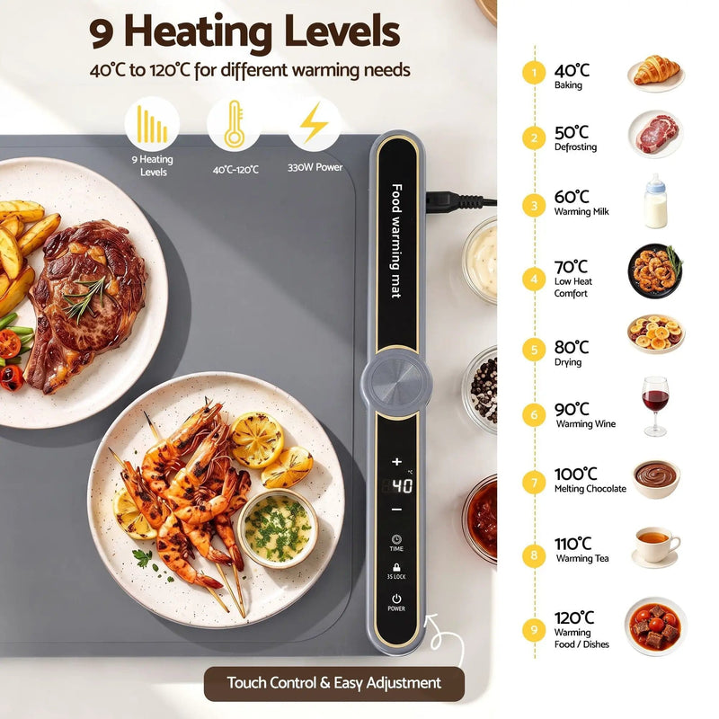 SportZone.co.nz Appliances > Kitchen Appliances > Food Warmers & Chafing Dishes Devanti Food Warming Mat 80cm Electric Food Warmer Roll Up Buffet Tray Grey Devanti Food Warming Mat 80cm Electric Food Warmer Roll Up Buffet Tray Grey