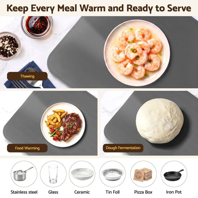 SportZone.co.nz Appliances > Kitchen Appliances > Food Warmers & Chafing Dishes Devanti Food Warming Mat 80cm Electric Food Warmer Roll Up Buffet Tray Grey Devanti Food Warming Mat 80cm Electric Food Warmer Roll Up Buffet Tray Grey