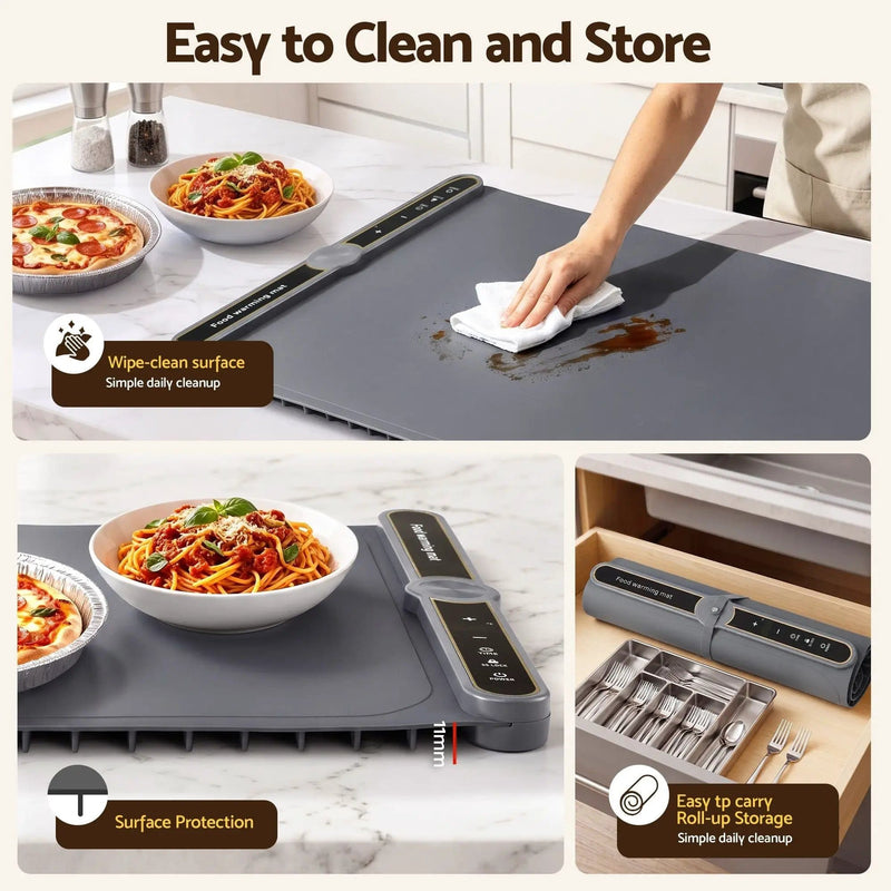 SportZone.co.nz Appliances > Kitchen Appliances > Food Warmers & Chafing Dishes Devanti Food Warming Mat 80cm Electric Food Warmer Roll Up Buffet Tray Grey Devanti Food Warming Mat 80cm Electric Food Warmer Roll Up Buffet Tray Grey