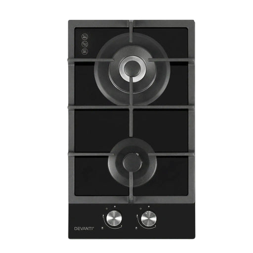 SportZone.co.nz Appliances > Kitchen Appliances Devanti 30cm Gas Cooktop Two Burner Black With Auto Ignition Devanti 30cm Gas Cooktop Two Burner with Auto Ignition