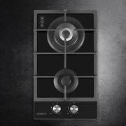 SportZone.co.nz Appliances > Kitchen Appliances Devanti 30cm Gas Cooktop Two Burner Black With Auto Ignition Devanti 30cm Gas Cooktop Two Burner with Auto Ignition