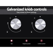 SportZone.co.nz Appliances > Kitchen Appliances Devanti 30cm Gas Cooktop Two Burner Black With Auto Ignition Devanti 30cm Gas Cooktop Two Burner with Auto Ignition