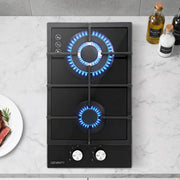 SportZone.co.nz Appliances > Kitchen Appliances > Cooktops & Stoves Devanti 30cm Gas Cooktop 2 Burner Built In Stove Glass NG LPG Wok Devanti 30cm 2 Burner Gas Cooktop Built In Stove